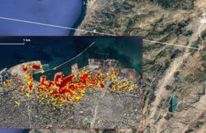 Mapa de satélite da Nasa mostra força do impacto da explosão em Beirute
