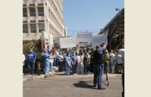 Médicos protestam em Beirute